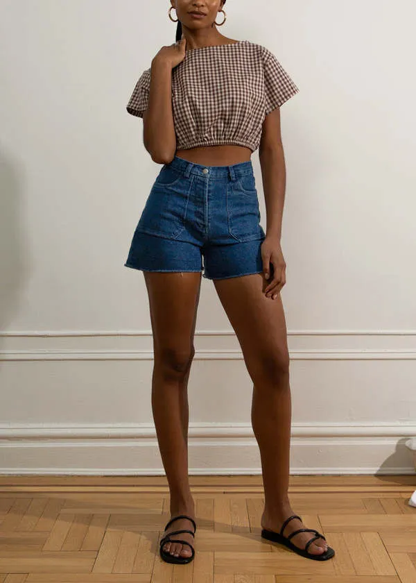 Loup Simone Washed Indigo Cut Off Shorts - Washed Indigo