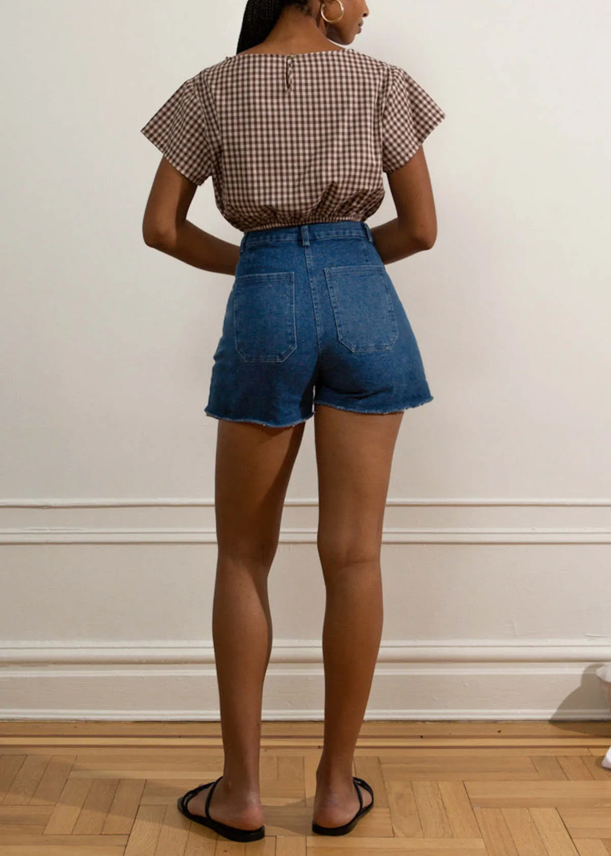 Loup Simone Washed Indigo Cut Off Shorts - Washed Indigo